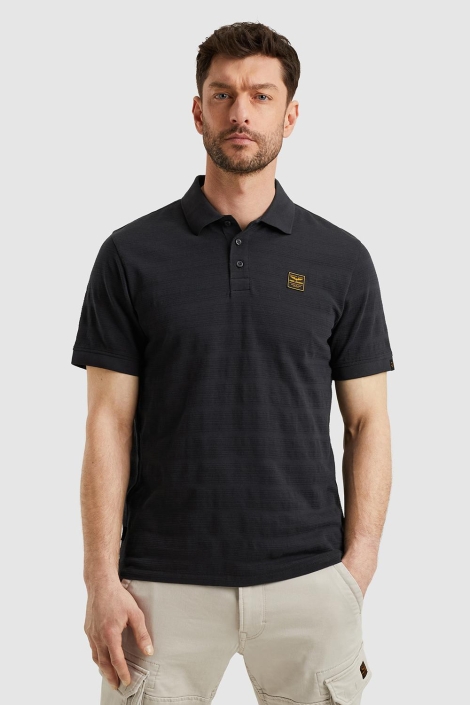 PME legend blauwe heren polo | Model vooraanzicht