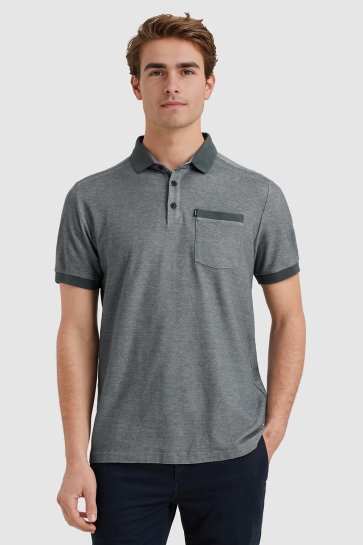 Vanguard short sleeve polo pique 2-tone hon Groen