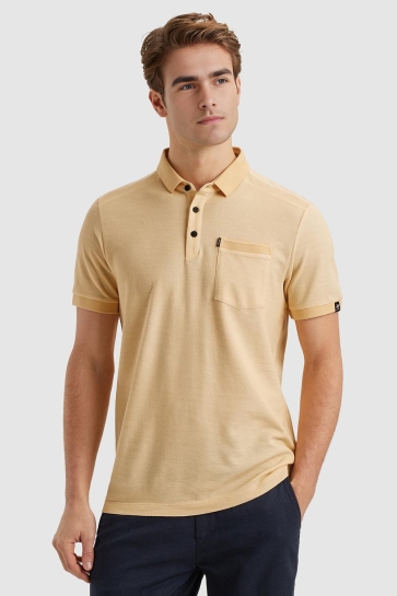 Vanguard short sleeve polo pique 2-tone hon Geel