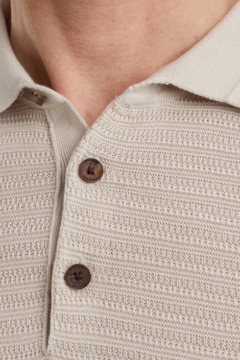 Vanguard beige heren polo | Close up