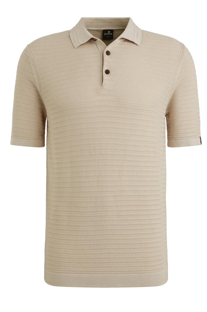 Vanguard beige heren polo | Vooraanzicht
