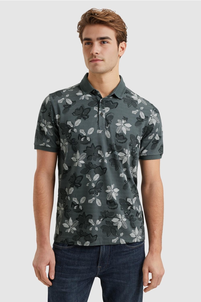 Vanguard blauwe heren polo | Model vooraanzicht