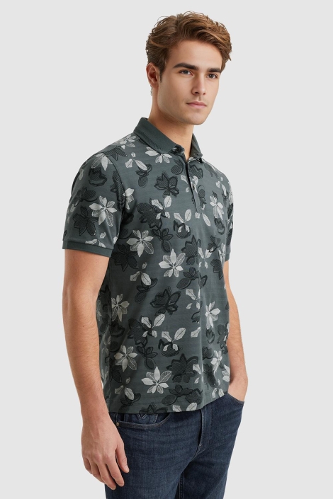 Vanguard blauwe heren polo | Model zijaanzicht