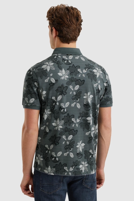 Vanguard blauwe heren polo | Model achteraanzicht