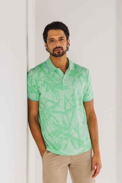 State of Art groene heren polo | Model vooraanzicht