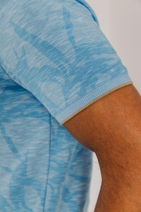 State of Art blauwe heren polo | Close up