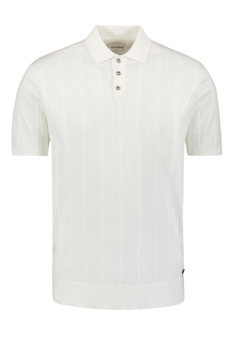 NO-EXCESS witte heren polo | Vooraanzicht