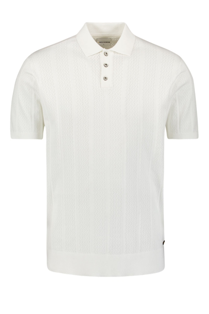 NO-EXCESS witte heren polo | Vooraanzicht