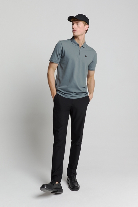 NO-EXCESS blauwe heren polo | Model