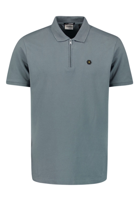 NO-EXCESS blauwe heren polo | Vooraanzicht
