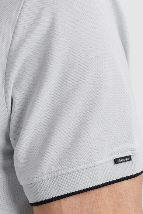 Vanguard blauwe heren polo | Close up