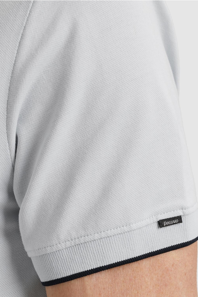 Vanguard blauwe heren polo | Close up