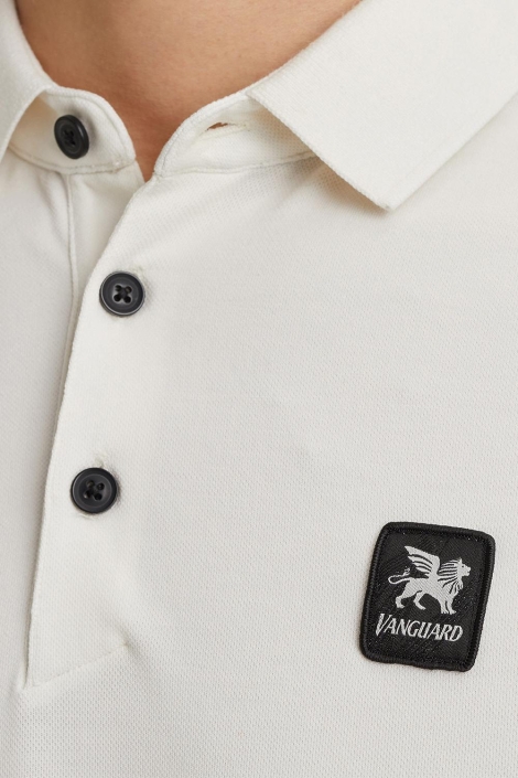 Vanguard witte heren polo | Close up