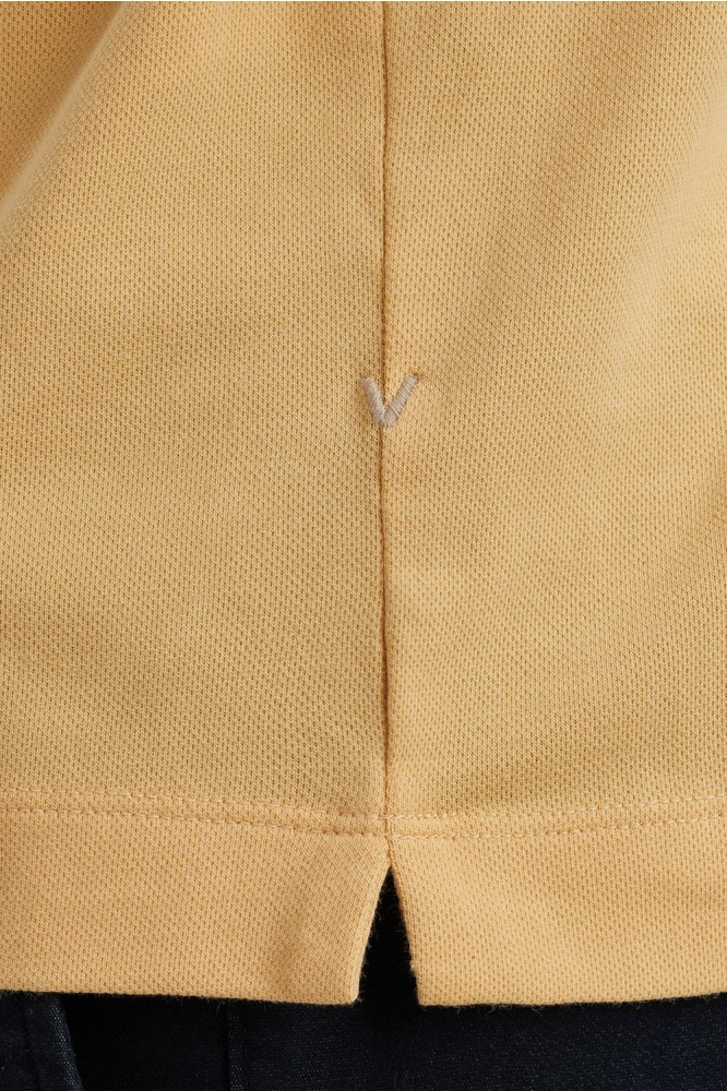 Vanguard gele heren polo | Close up