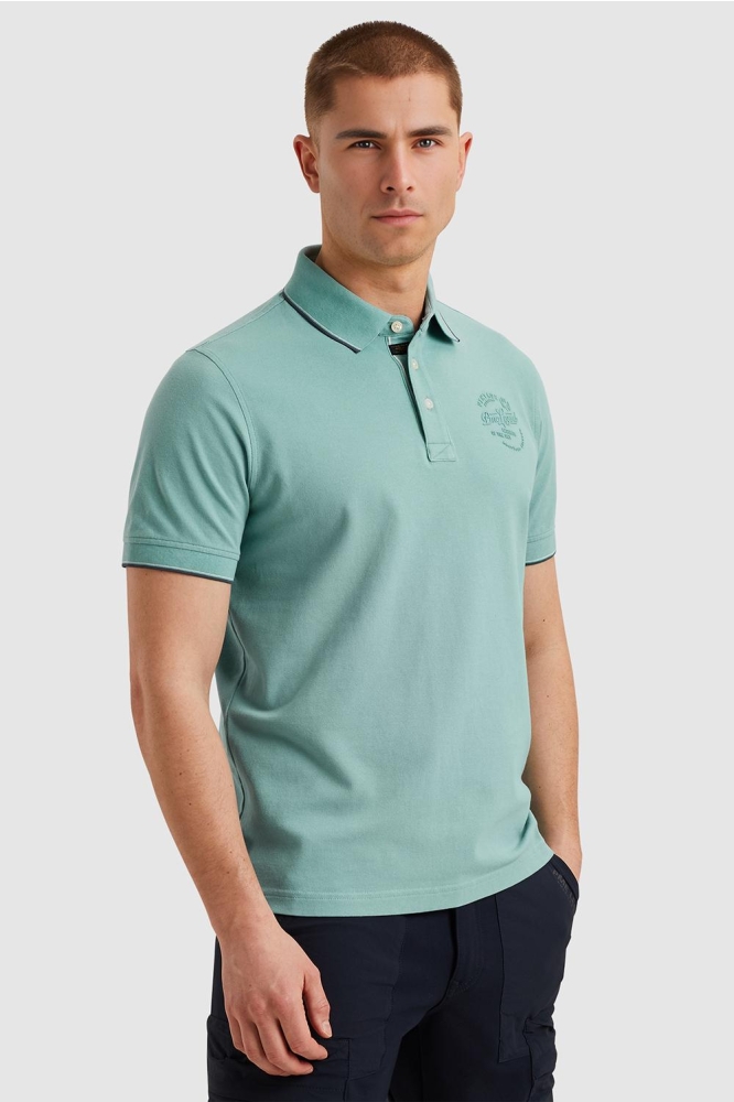 PME legend groene heren polo | Model zijaanzicht