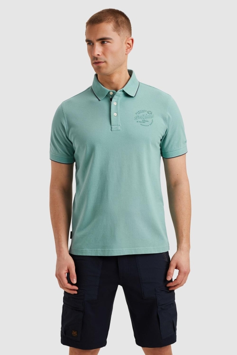 PME legend groene heren polo | Model vooraanzicht