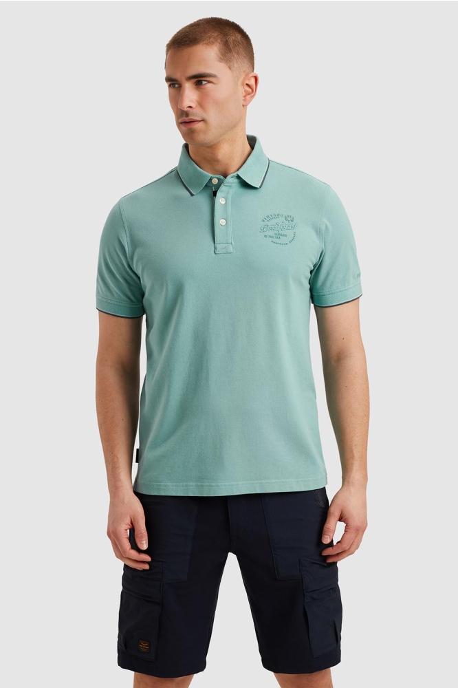 PME legend groene heren polo | Model vooraanzicht