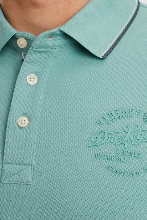 PME legend groene heren polo | Close up
