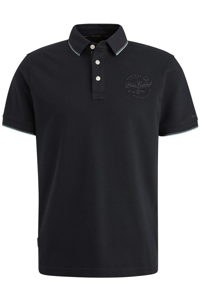 PME legend blauwe heren polo | Vooraanzicht