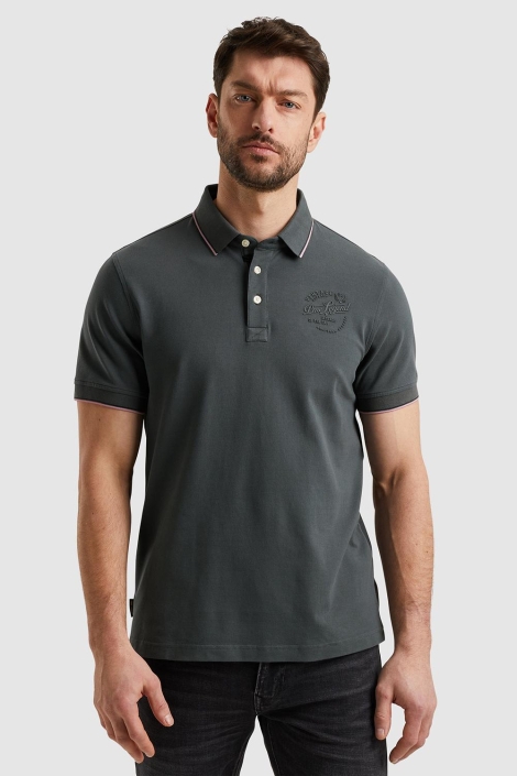 PME legend grijze heren polo | Model vooraanzicht