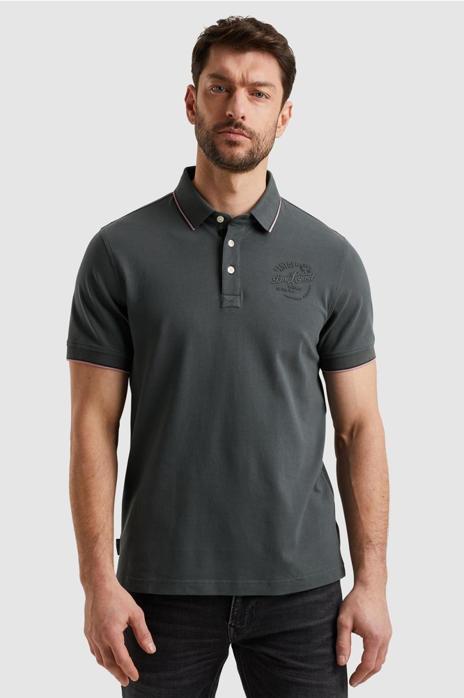 PME legend grijze heren polo | Model vooraanzicht
