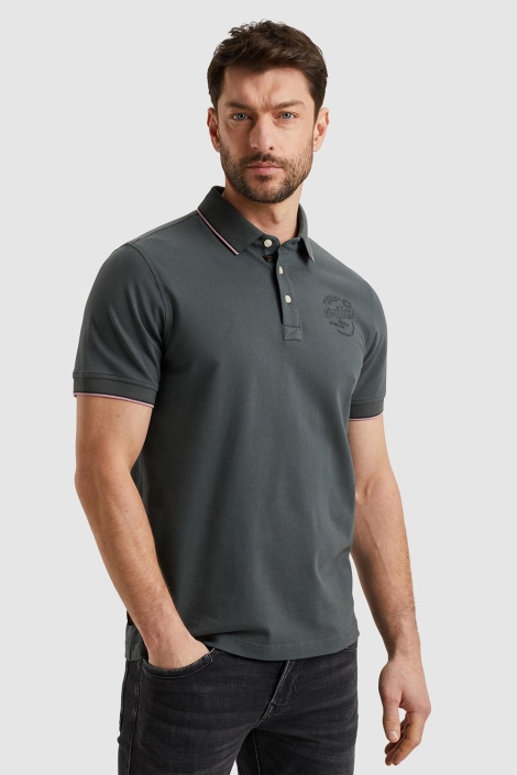 PME legend grijze heren polo | Model zijaanzicht