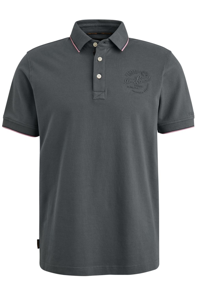 PME legend grijze heren polo | Vooraanzicht
