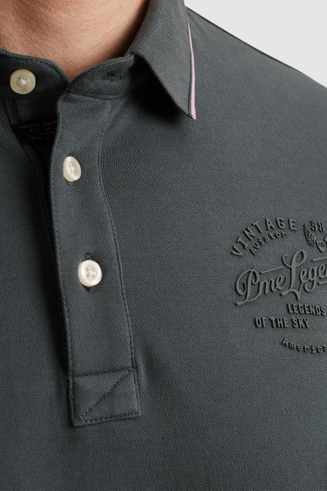 PME legend grijze heren polo | Close up