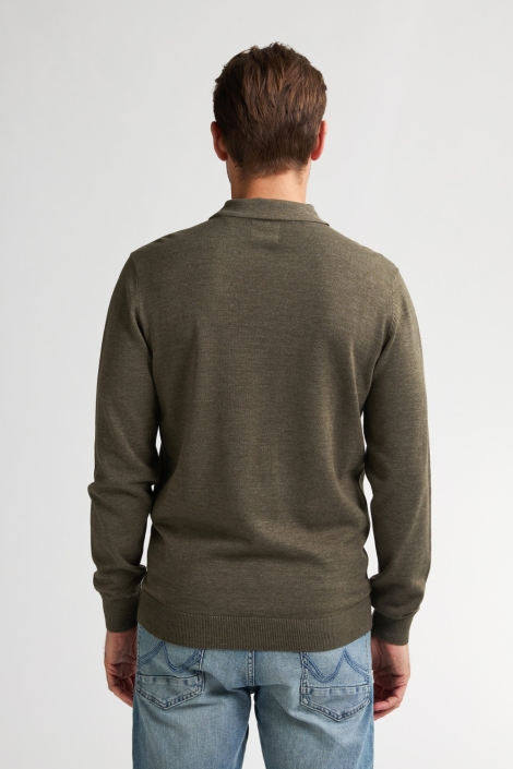 Petrol Industries groene heren polo | Model achteraanzicht