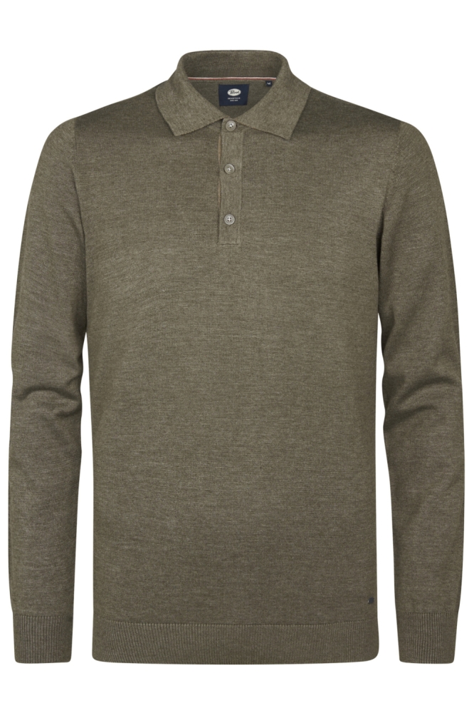 Petrol Industries groene heren polo | Vooraanzicht