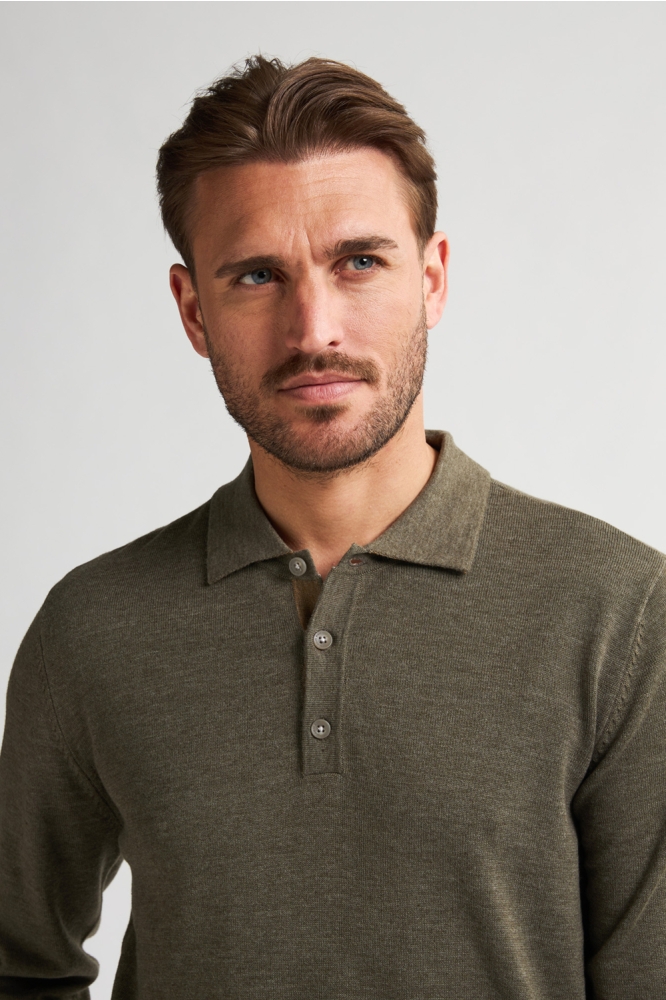 Petrol Industries groene heren polo | Close up