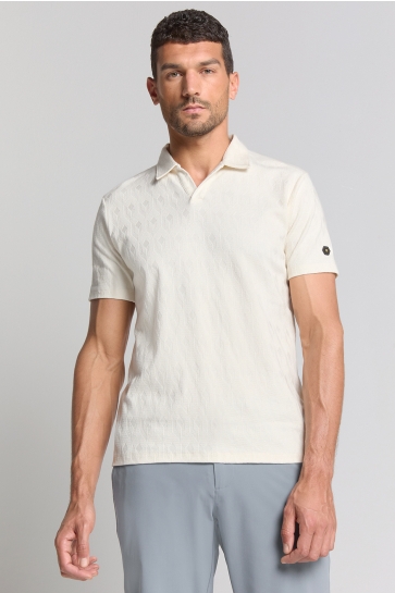 NO-EXCESS Polo JACQUARD POLOSHIRT 28380453 011 OFF WHITE
