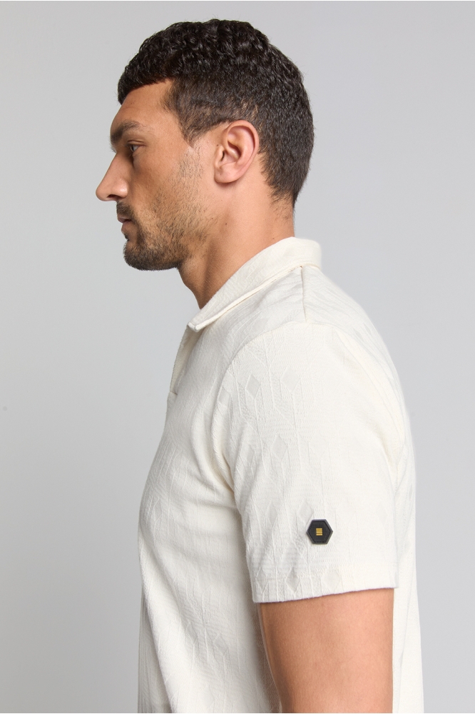 NO-EXCESS beige heren polo | Close up