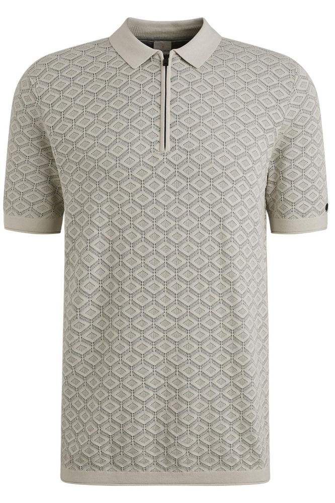 Cast Iron beige heren polo | Vooraanzicht