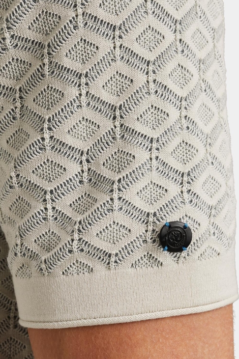 Cast Iron beige heren polo | Kleurstaal