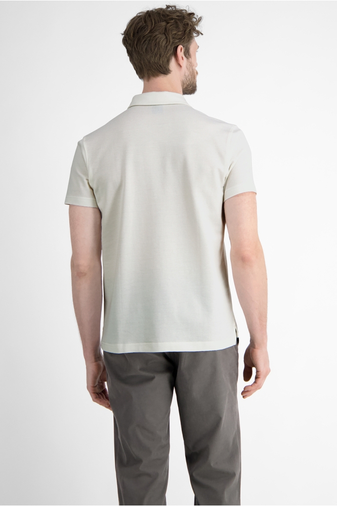 Lerros witte heren polo | Model achteraanzicht