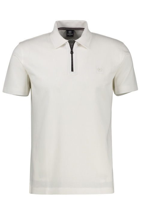 Lerros witte heren polo | Vooraanzicht