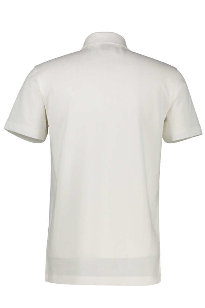 Lerros witte heren polo | Achteraanzicht