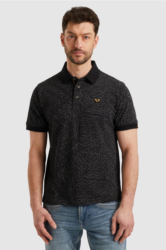 PME legend blauwe heren polo | Model vooraanzicht