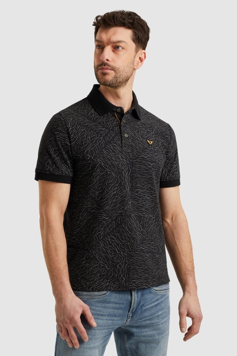 PME legend blauwe heren polo | Model zijaanzicht