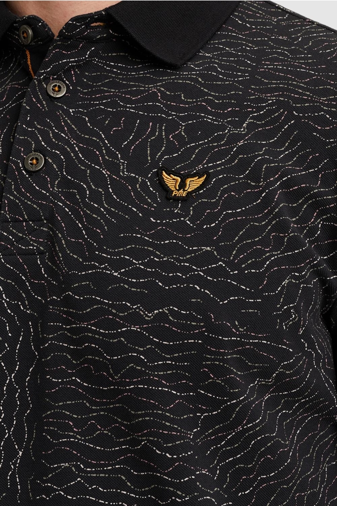 PME legend blauwe heren polo | Close up