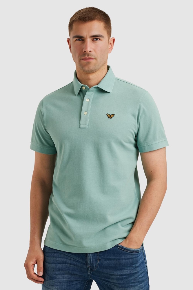 PME legend groene heren polo | Model vooraanzicht