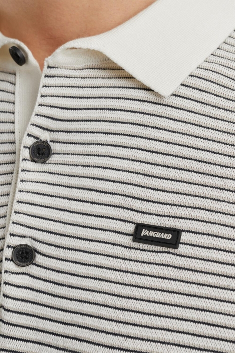 Vanguard ecru heren polo | Close up
