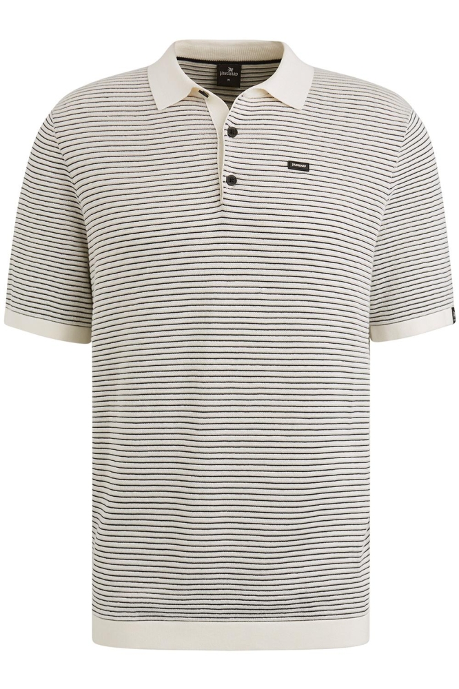 Vanguard ecru heren polo | Vooraanzicht