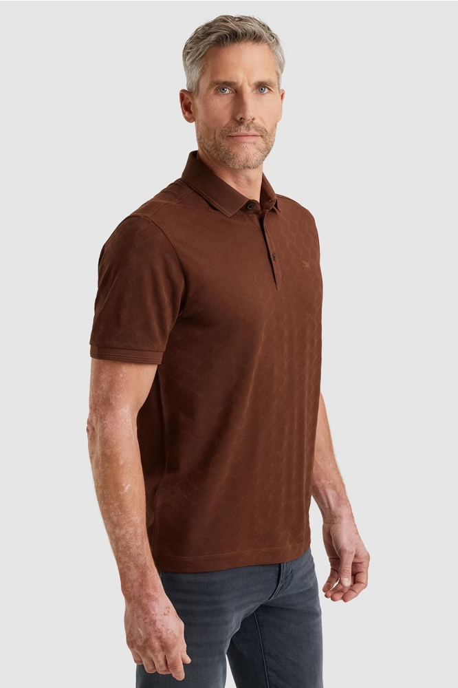 Vanguard koperen heren polo | Model zijaanzicht