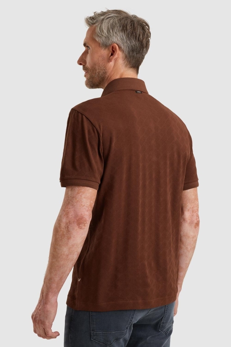 Vanguard koperen heren polo | Model achteraanzicht