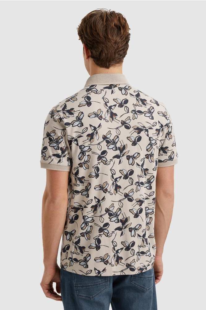 Vanguard beige heren polo | Model achteraanzicht