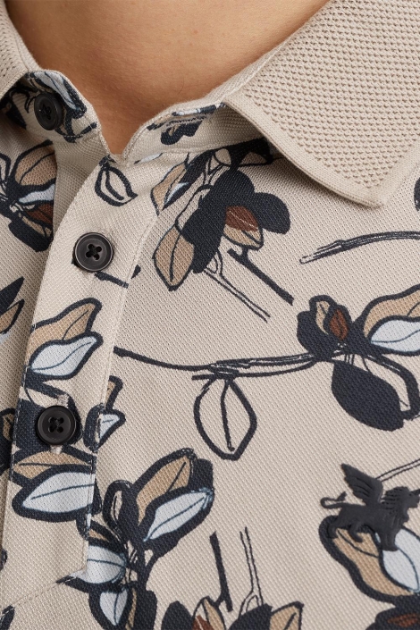 Vanguard beige heren polo | Close up