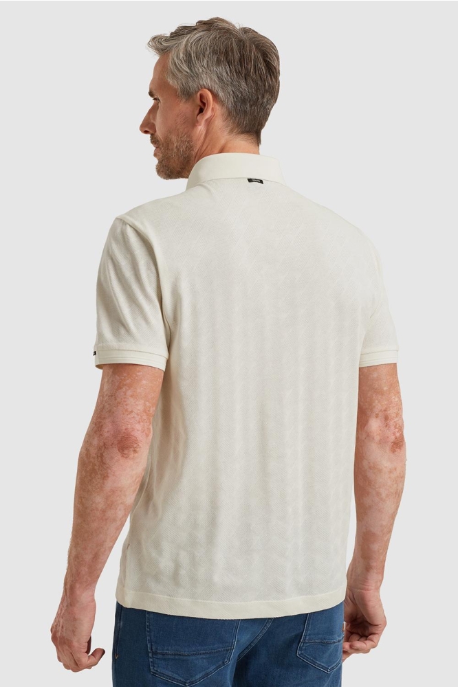 Vanguard witte heren polo | Model achteraanzicht
