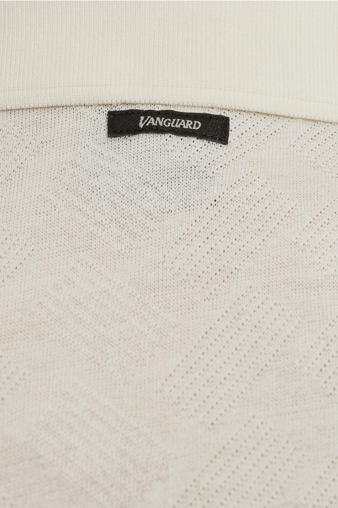 Vanguard witte heren polo | Close up